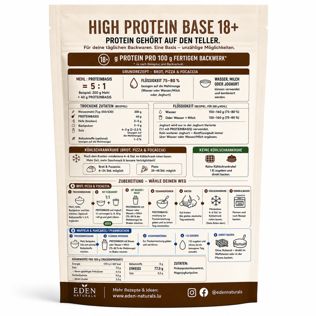 Eden Naturals High Protein Base · Backen
